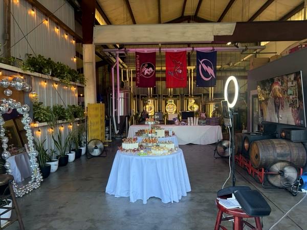 Garage room set up for a private event